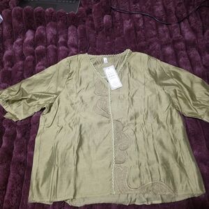 Elegant Olive Green Women's Top